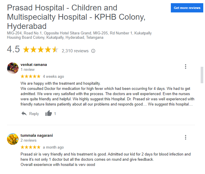 Best Pediatrician KPHB Colony - Hyderabad - Dr Prasad - Google Reviews